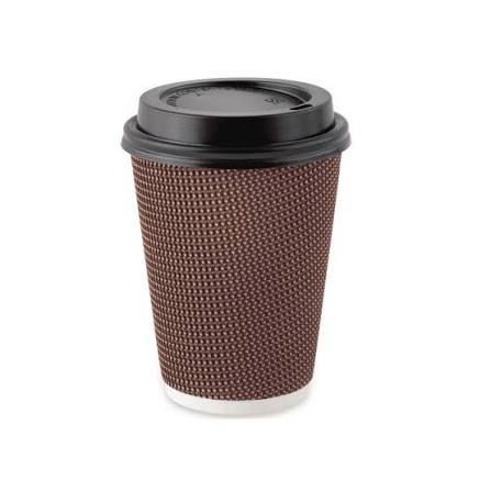 Brown Ripple Coffee Cup 8oz with Lid 25pcs