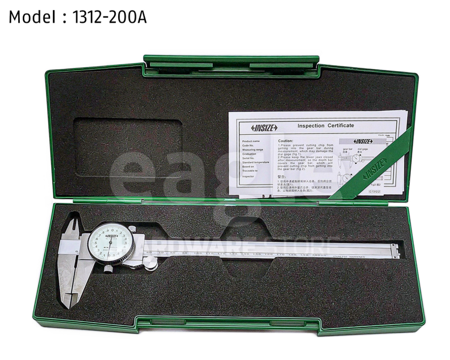 INSIZE 1312-200A 200MM (8") DIAL CALIPER