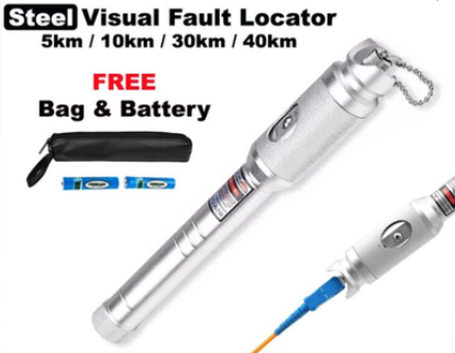 STEEL VISUAL FAULT LOCATOR ( VFL ) B1 SERIES FIBER OPTIC PEN RED LIGHT SOURCE VL801