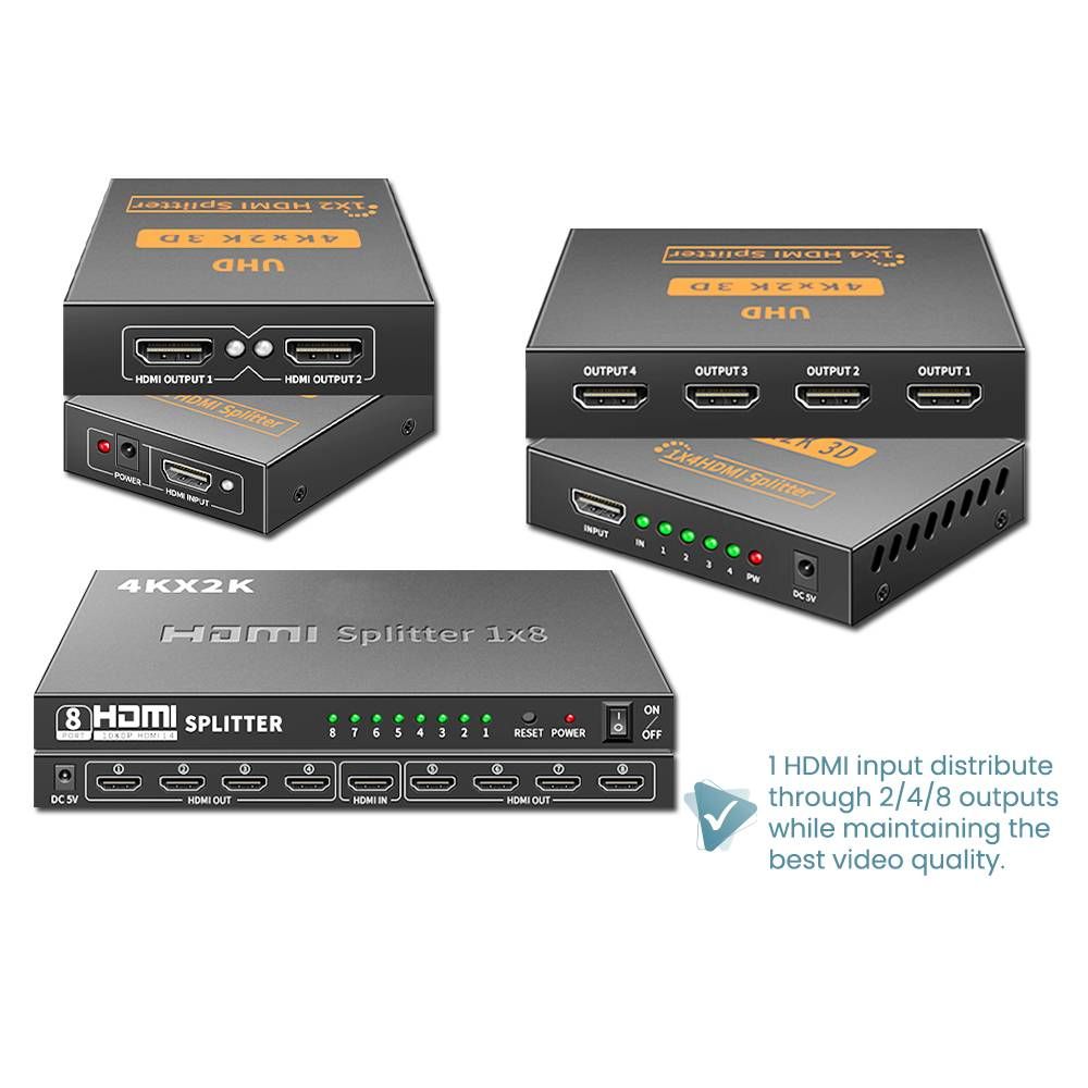 3D 2K 4K 1080P HDMI SPLITTER 1 INPUT TO 2 / 4 / 8 OUTPUT HDMI DEVICE