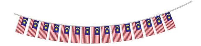 Malaysia Bunting Flag (BENDERA) 6" X 12"