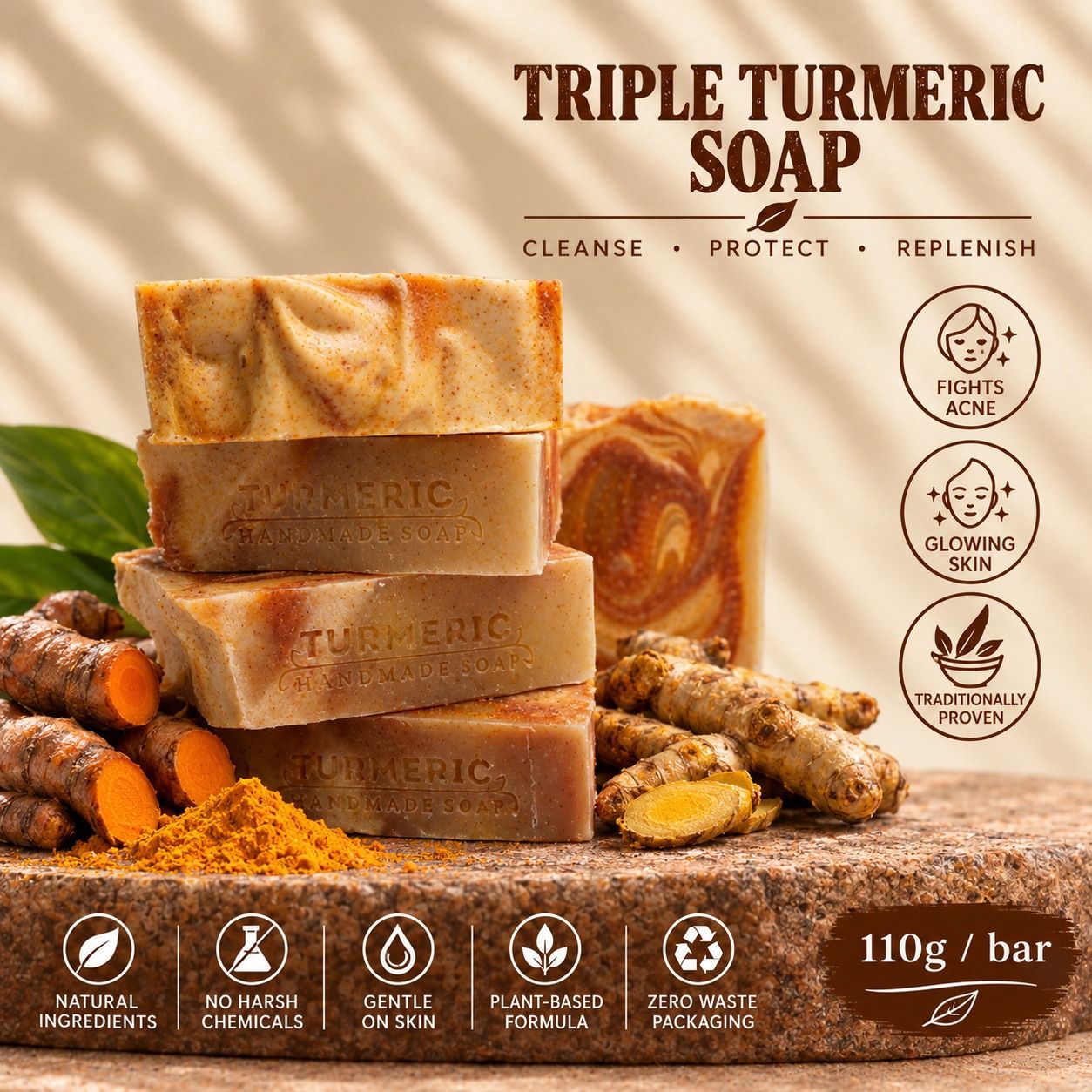 Handmade Triple Turmeric Soap