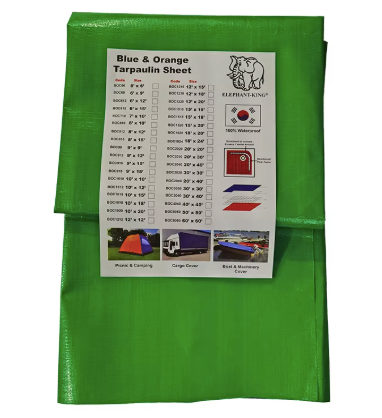 CANVAS TARPAULIN, 20' X 20', GREEN COLOR