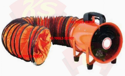KST TOOL 12″ Portable Ventilator & Blower Fan + 12″ X 5M Flexible dust Hose