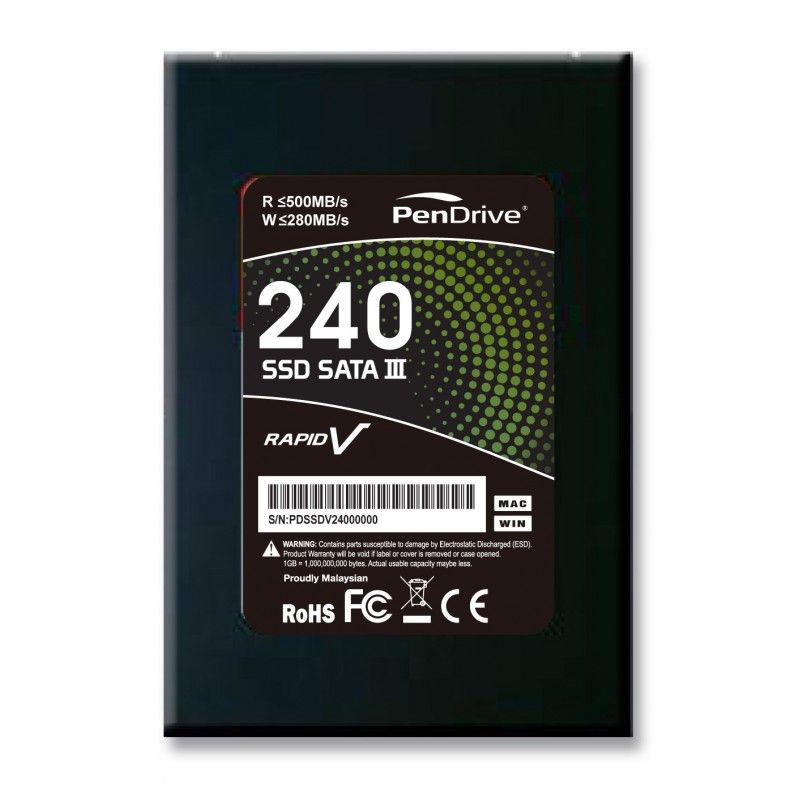 Genuine Malaysia Pendrive Warranty - PENDRIVE RAPID V SATA 2.5" 240GB SSD