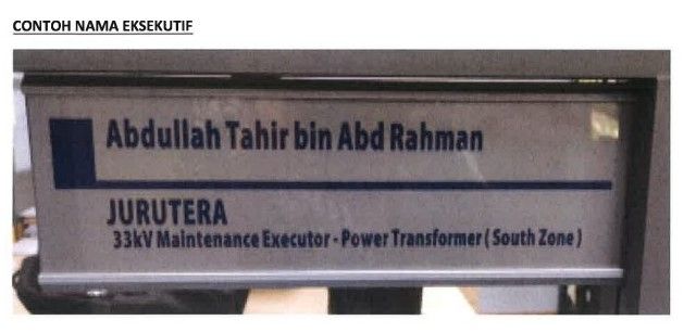 SIGNAGE SLOT NAMA JAWATAN ACRYLIC 3"X14"