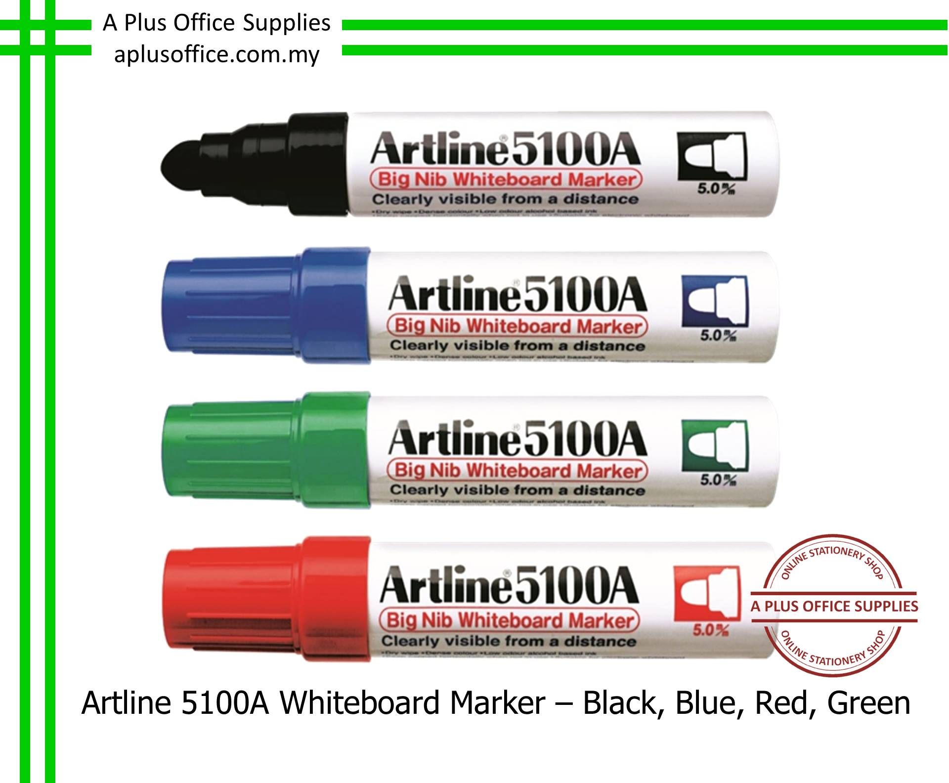 ARTLINE 5100A Big Nib Whiteboard Marker / Papan Putih
