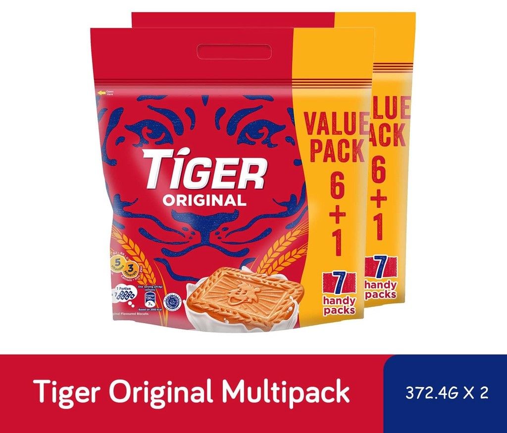[Bundle of 2] Tiger Plain Sweet Biscuits Multipack - Original
