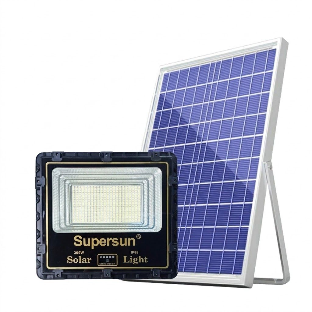 SUPERSUN 300W IP66 LEDs Solar Light Outdoor Solar Lamp Waterproof Outdoor Landscape Spotlight Wall Flood Lamp