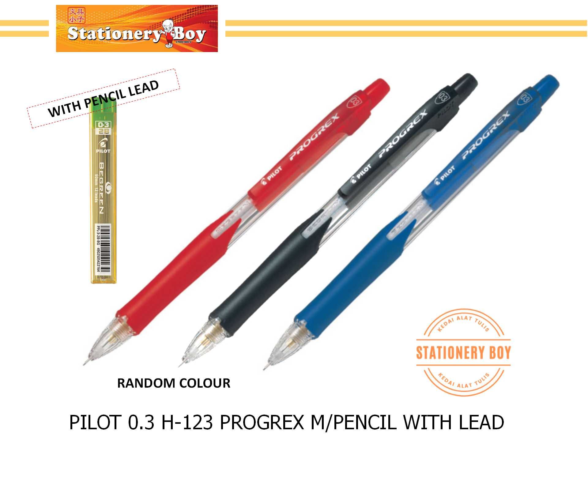 PILOT Progrex Mechanical Pencil with Lead / Pensel Mekanikal dan Mata Pensel - 0.3mm, 0.5mm, 0.7mm, 0.9mm