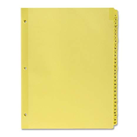 No. 1-31 Index Dividers - 1-31