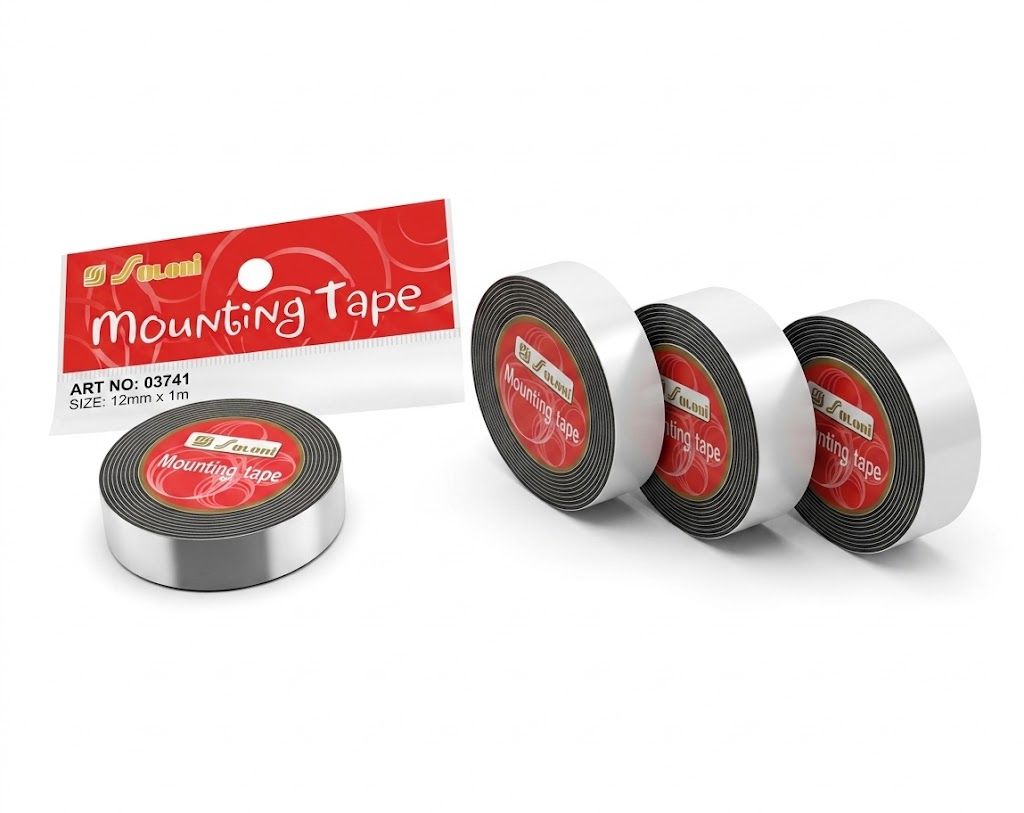 Soloni Eva Mounting Tape 12mm / 18mm / 24mm X 1Meter (Black/ White) 03743 W 24mm X 1m SL-03741-KK