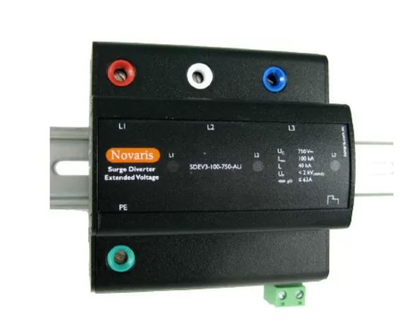 Surge Diverter, 100kA, 3 Phase, 750VAC, Phase to Earth No Neutral, Alarm contact SDEV3-100-750-AU