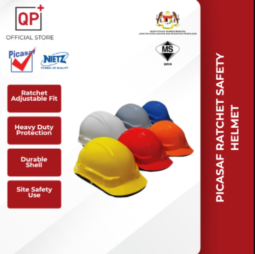 PICASAF RATCHET SAFETY HELMET HEAVY DUTY HELMET MODEL : 9912 (SIRIM) l TOPI KESELAMATAN l 安全帽-9912 BLUE