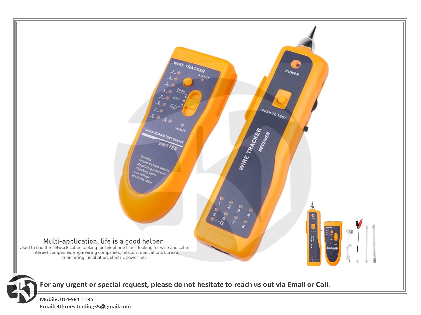 Telephone Wire Tracer Network Line Locator Finder Cable tester