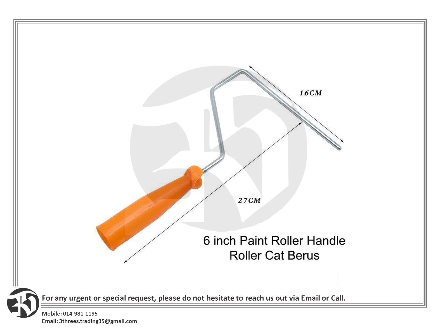 Paint roller 6" c/w Handle