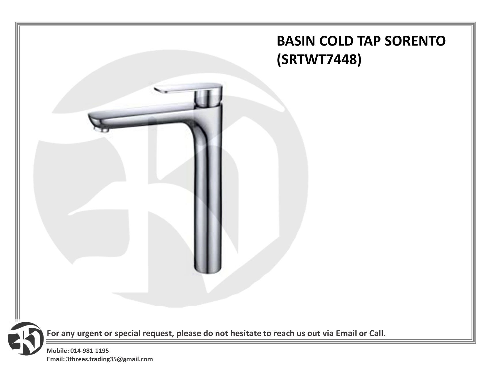 BASIN COLD TAP SORENTO (SRTWT7448)