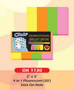 Okada Sticky Note 4in1 Mix Colour OK1130 / Okada / Sticky Note / Mix Color / 4 In 1 Sticky Note / OK1130 / Okada Sticky Note Mix Color