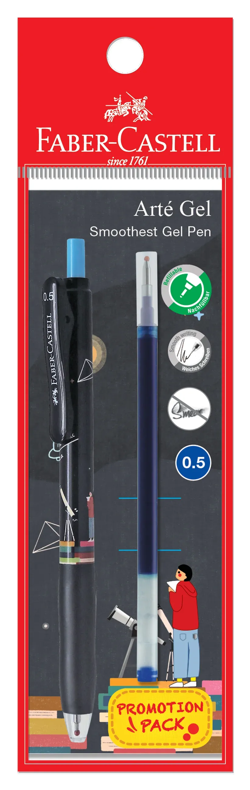 Faber-Castell Arté Gel Astro 0.5 Blu Pen+Rf Promo Pack