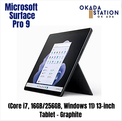 Microsoft Surface Pro 9 (Core i7, 16GB/256GB, Windows 11) 13-inch Tablet - Graphite
