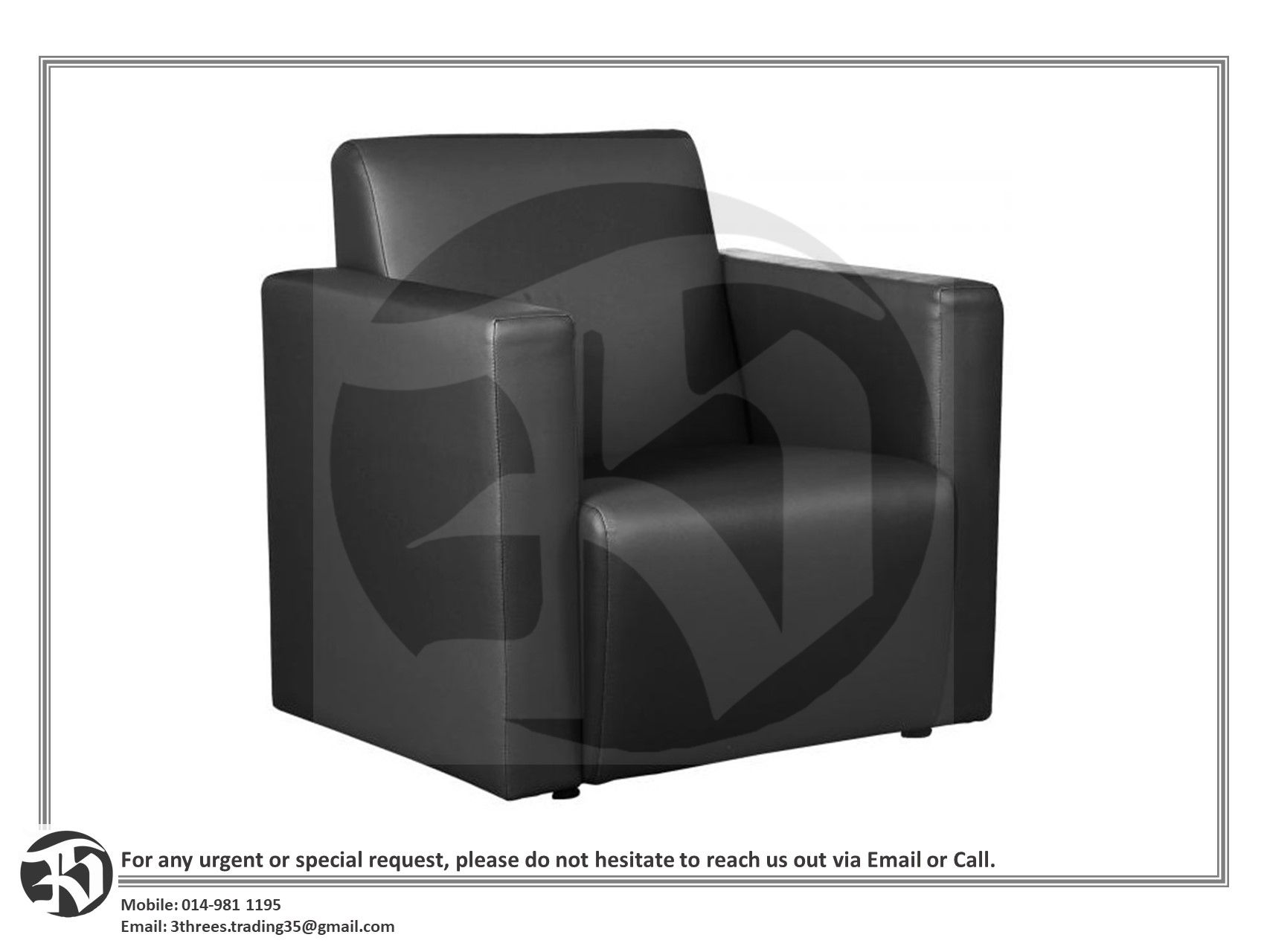 PU Single Seater Sofa (W) 690mm x (H) 760mm x 700mm (L)