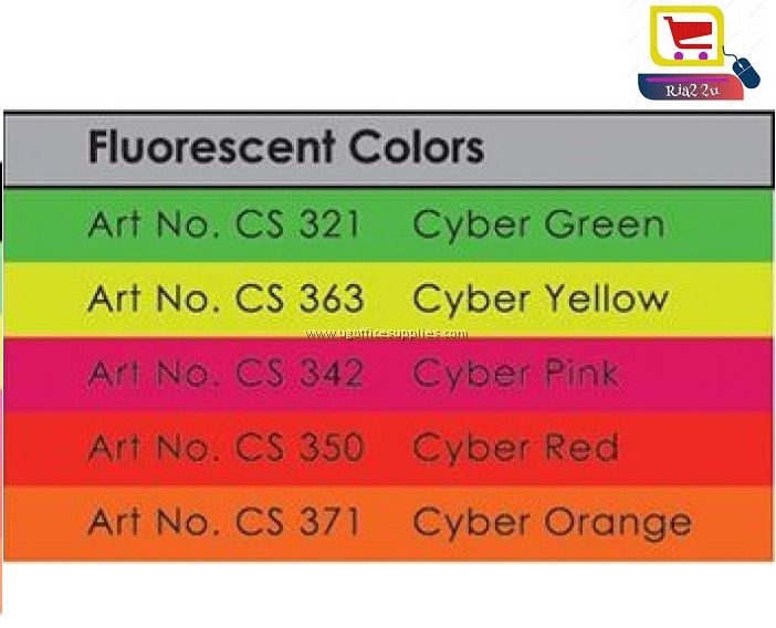 Lucky Star A4 2 Sheet Card 120g FLUORESCENT COLOUR (CYBER GREEN, CYBER PINK,CYBER RED,CYBER YELLOW,CYBER ORANGE )