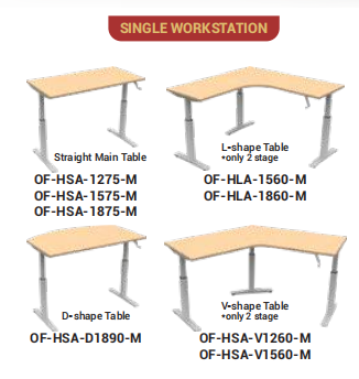 OFIS HEIGHT ADJUSTABLE DESK SERIES _SINGLE WORKSTATION/2ND STAGE - ELECTRIC