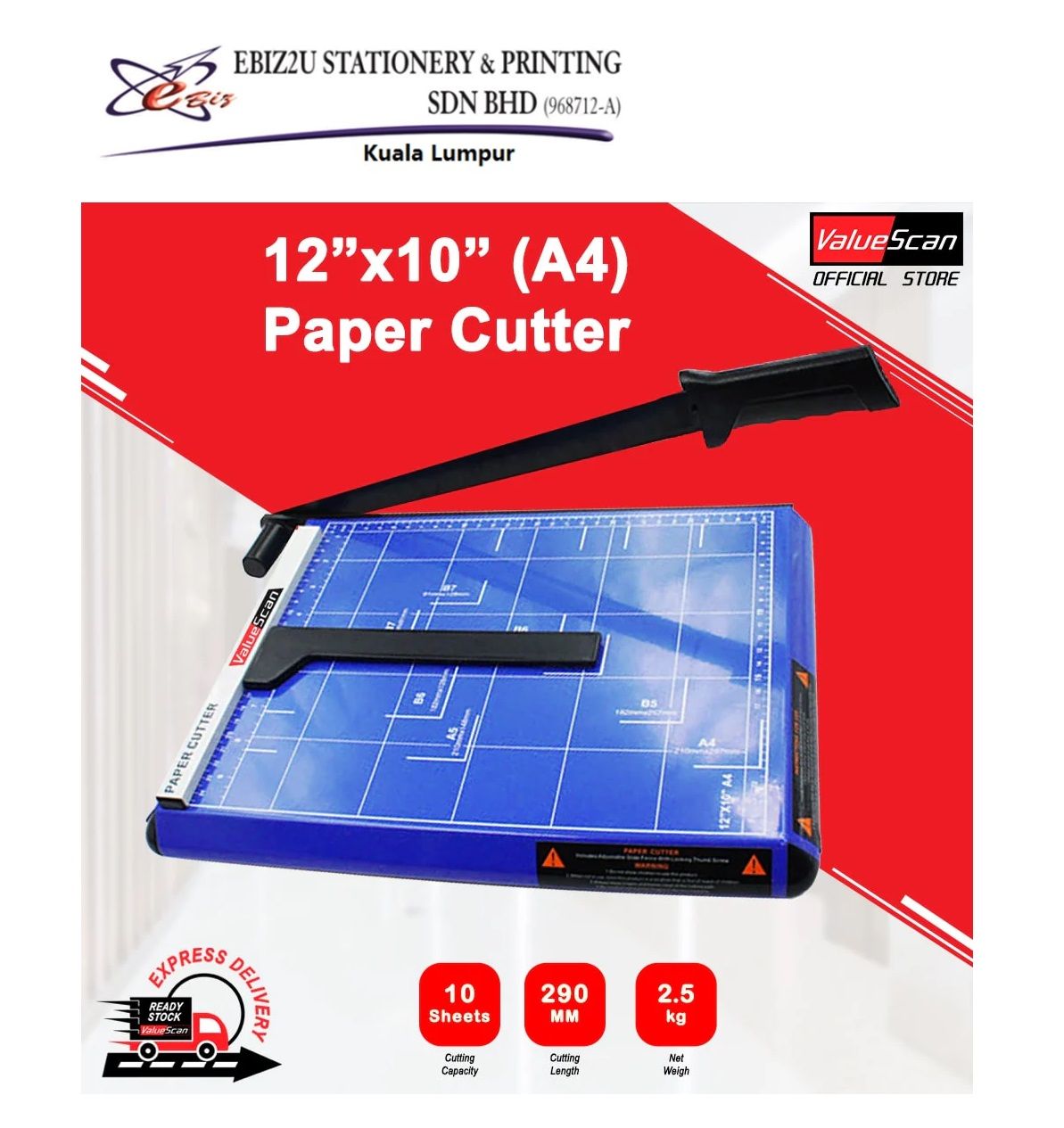 Valuescan YIDE/ORIGIN 12" X 10" (A4) Paper Cutter / Sheet Trimmer - without clamping guide