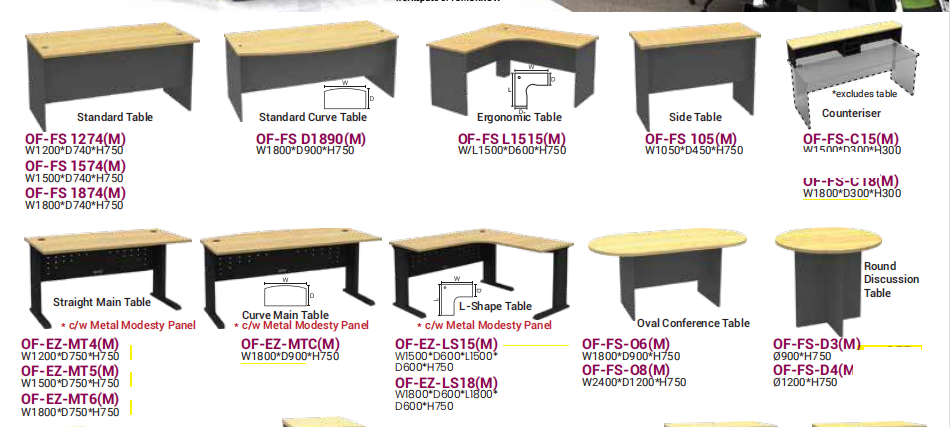 OFIS FS/EZ SERIES MAPLE TOP/DARK GREEN BASE TABLES
