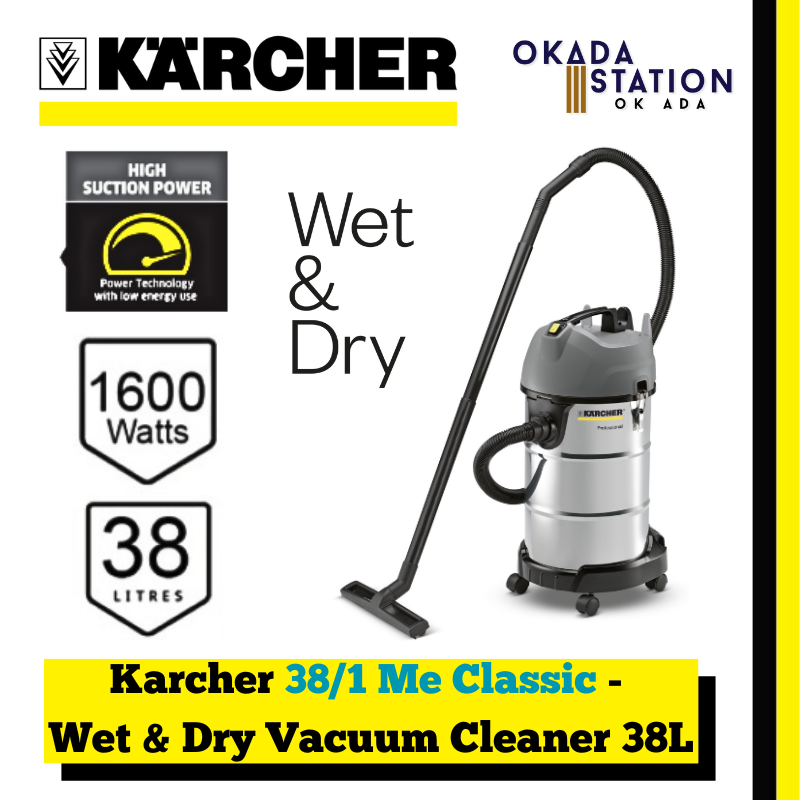 Karcher NT 38/1 Me Classic - Wet & Dry Vacuum Cleaner 38L / Corded Vacuum Cleaner / Vacuum Cleaner / Vacuum / Wet & Dry Cleaning / Cleaning Tool / 38L Container Capacity