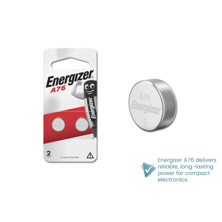 ENERGIZER 3V MINIATURE ALKALINE A76 BATTERY (2 PCS)