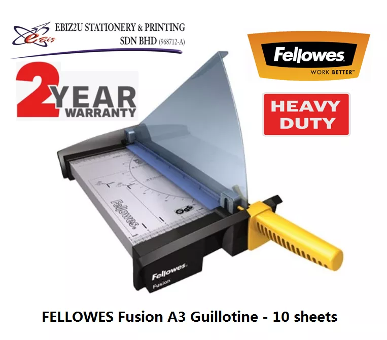 FELLOWES Fusion A3 Guillotine - 10 sheets (Paper Cutter, Paper Trimmer, Rotary Trimmer, Heavy Duty Cutter, guillotine paper trimmer, A3 Paper cutter, A4 paper cutter)