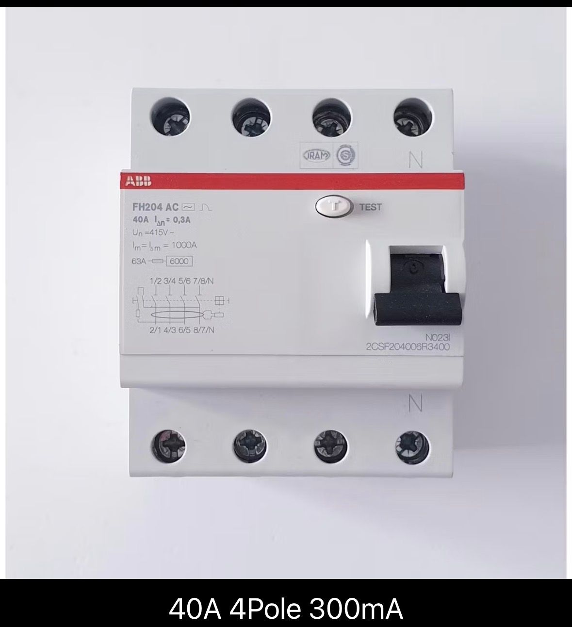 ABB FH204 ELCB/RCCB 40A/4P/300mA (0.3A)