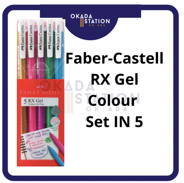 Faber-Castell Faber Castell Rx Gel Bright Colour Pen Set of 5 / Gel Pen / 0.7mm