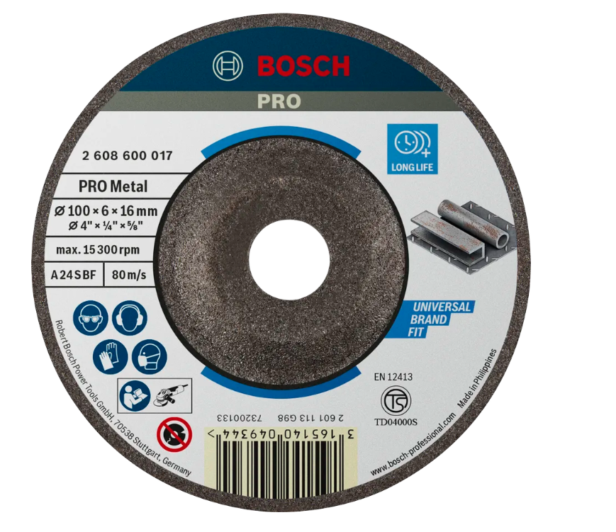 BOSCH MILD STEEL GRINDING DISC 100 MM 2608600017 / 25PCS PACK