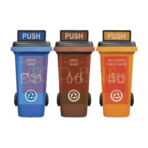 120L / 240L / Mobile Garbage Recycle Bin 2-Wheel 3-in-1 / METAL PLATFORM / 3R DUSTBIN / RECYCLE BIN