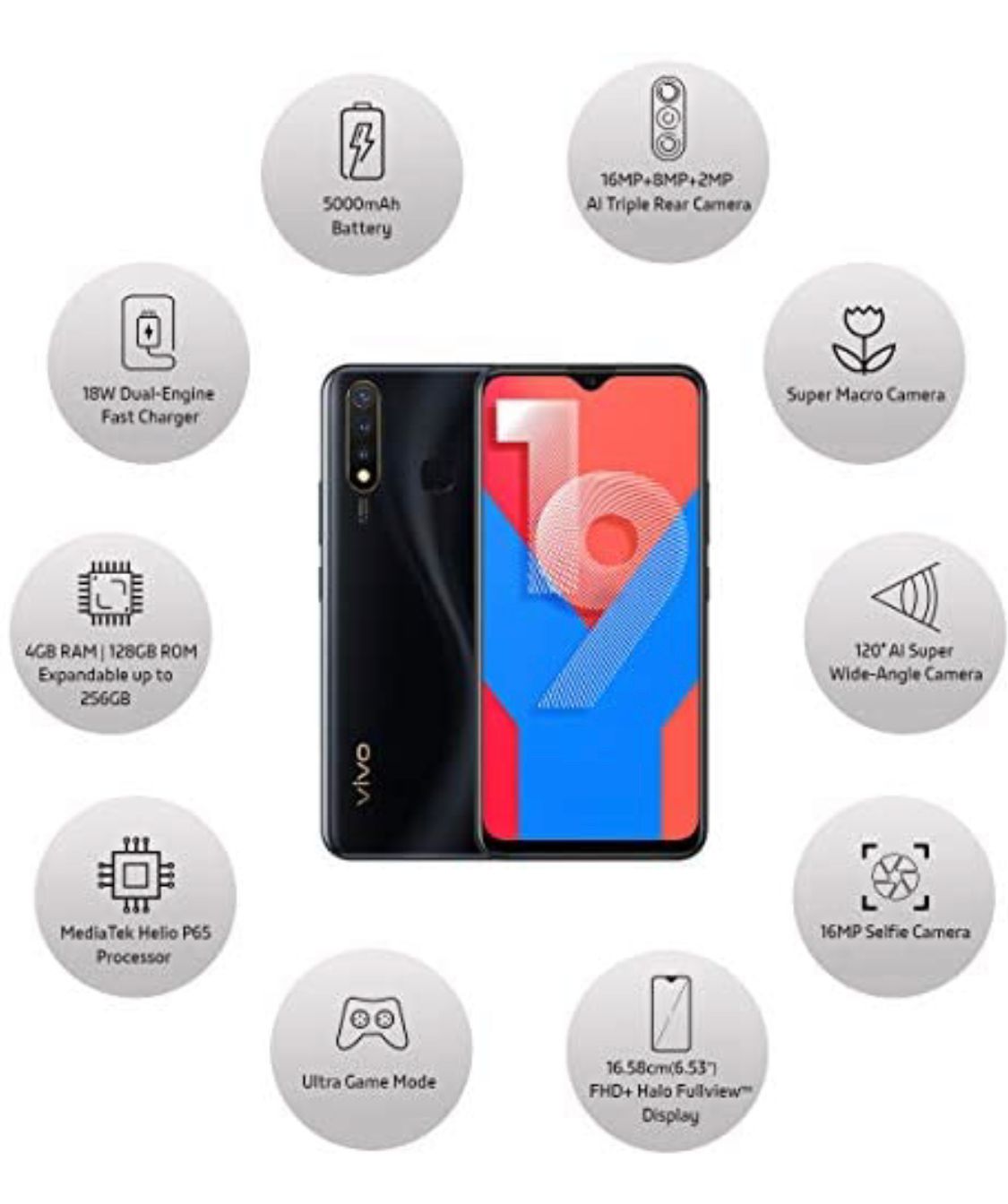 Vivo V19 (8GB + 128GB)- Original Malaysia Set