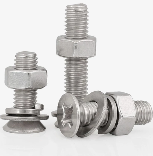 *304 Stainless Steel Nut Washer Bolt Combination Stainless Steel Flat Head Screw Nut Washer Combination (Size 21)