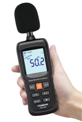 Sound Level Meter, Backlit Display