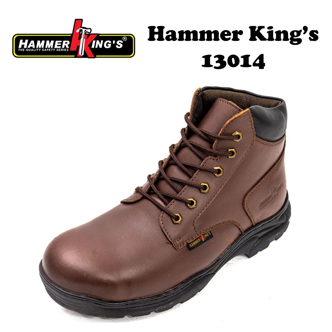 Hammer Kings 13014 Mid Cut Lace-Up Steel Toe Cap Leather Safety Shoes