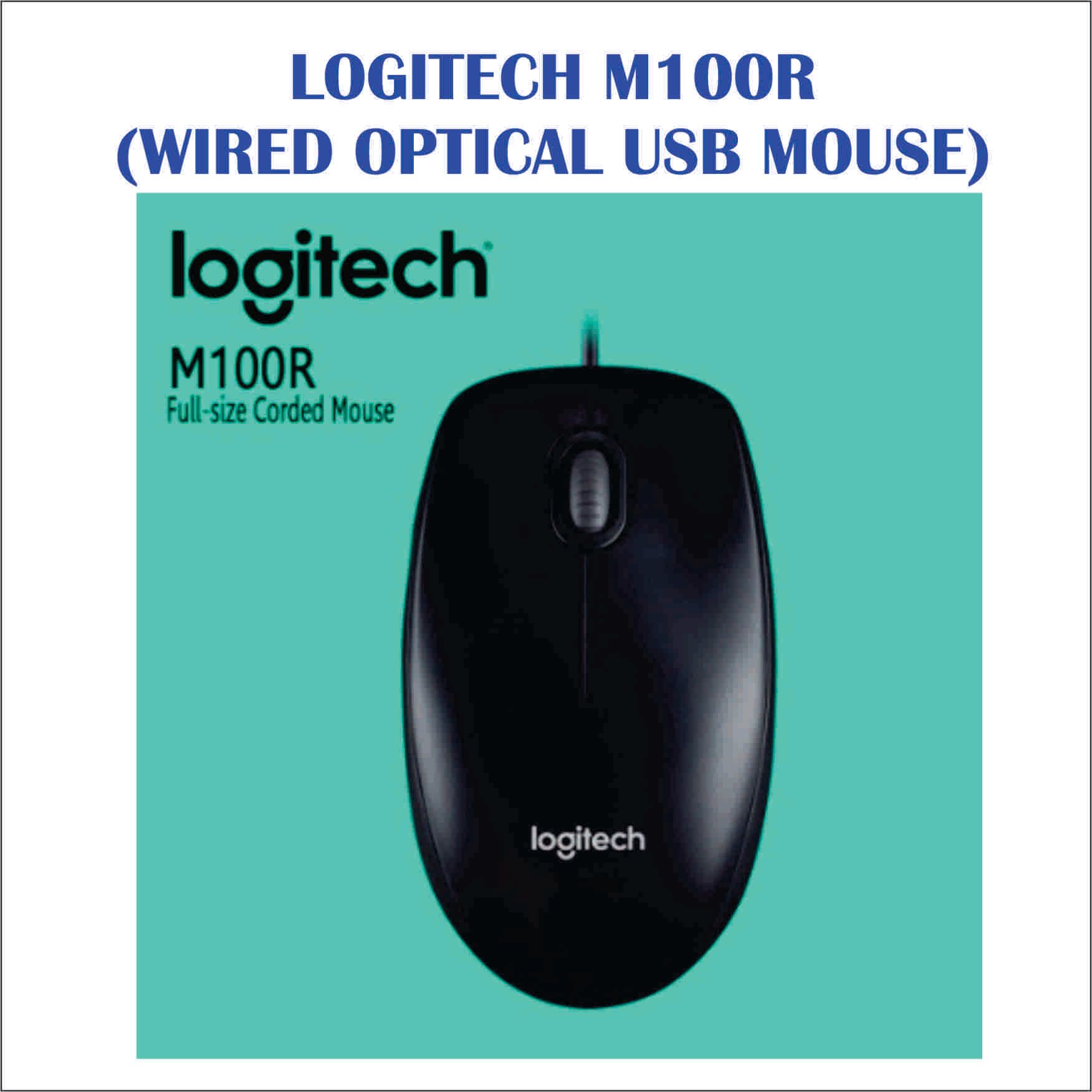 LOGITECH M100R OCHA Logitech M100R Wired Optical USB Mouse (Black)-FREE DELIVERY SEMENANJUNG
