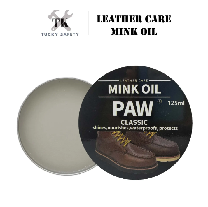LEATHER CARE MINK OIL / SHOE BRUSH PONY HAIR HORSE HAIR BRUSH / PENGILAT KASUT NEUTRAL 125ML PAW MINK OIL