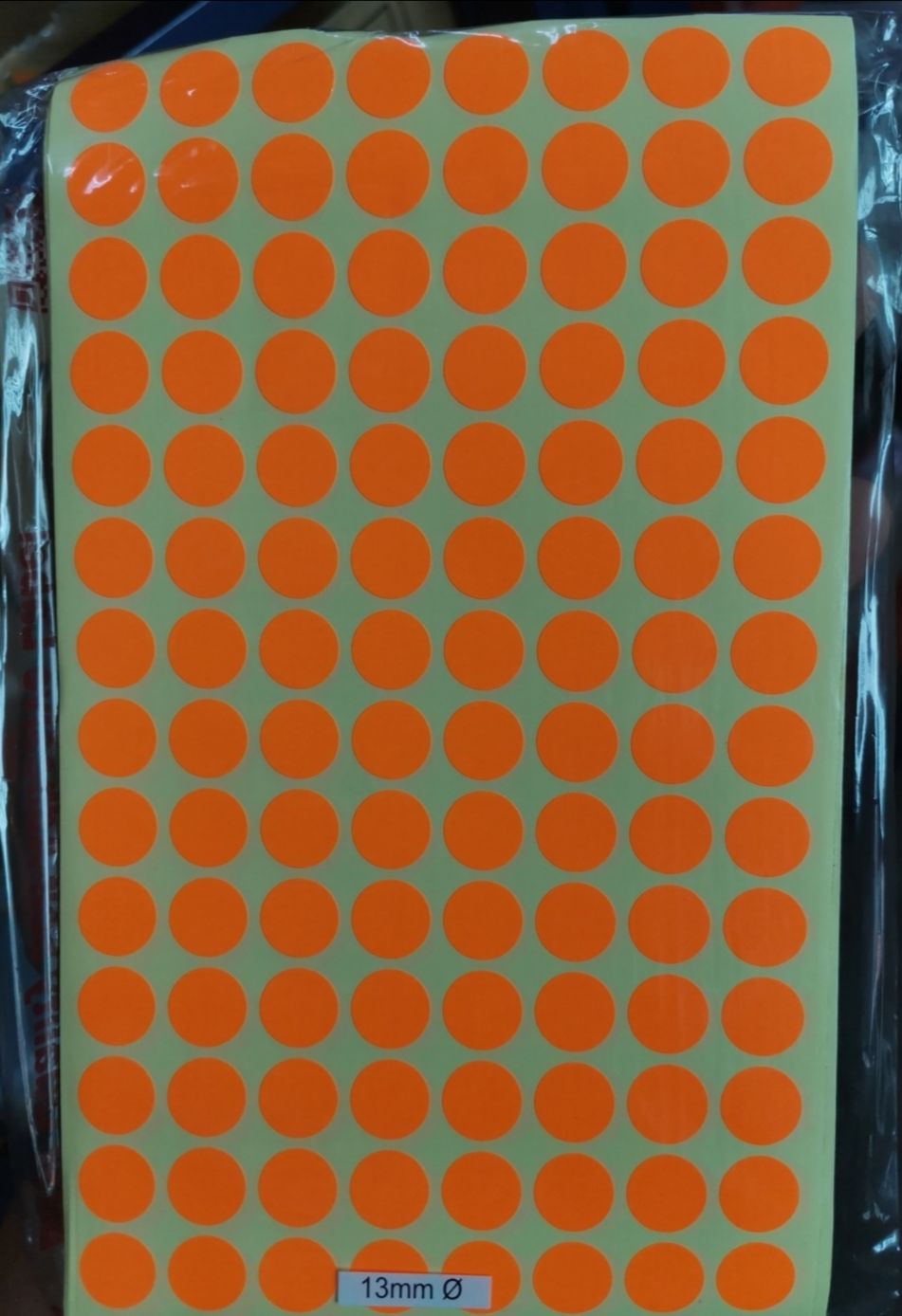 Sticker Label Color Round Shape 13mm - Orange
