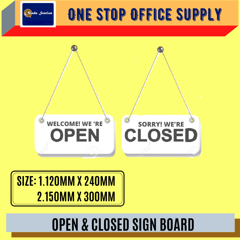 OPEN & CLOSED SIGN BOARD -ALL SIZE /Sign Board /Signboard /Open & Close Sign Board