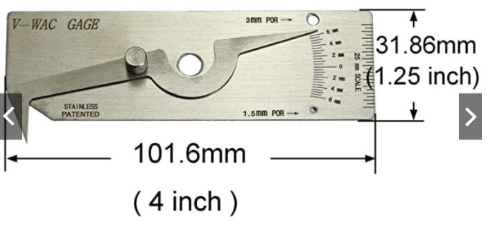 V-Wac Gage Standard Reading Welding Undercut Inspection Gauge