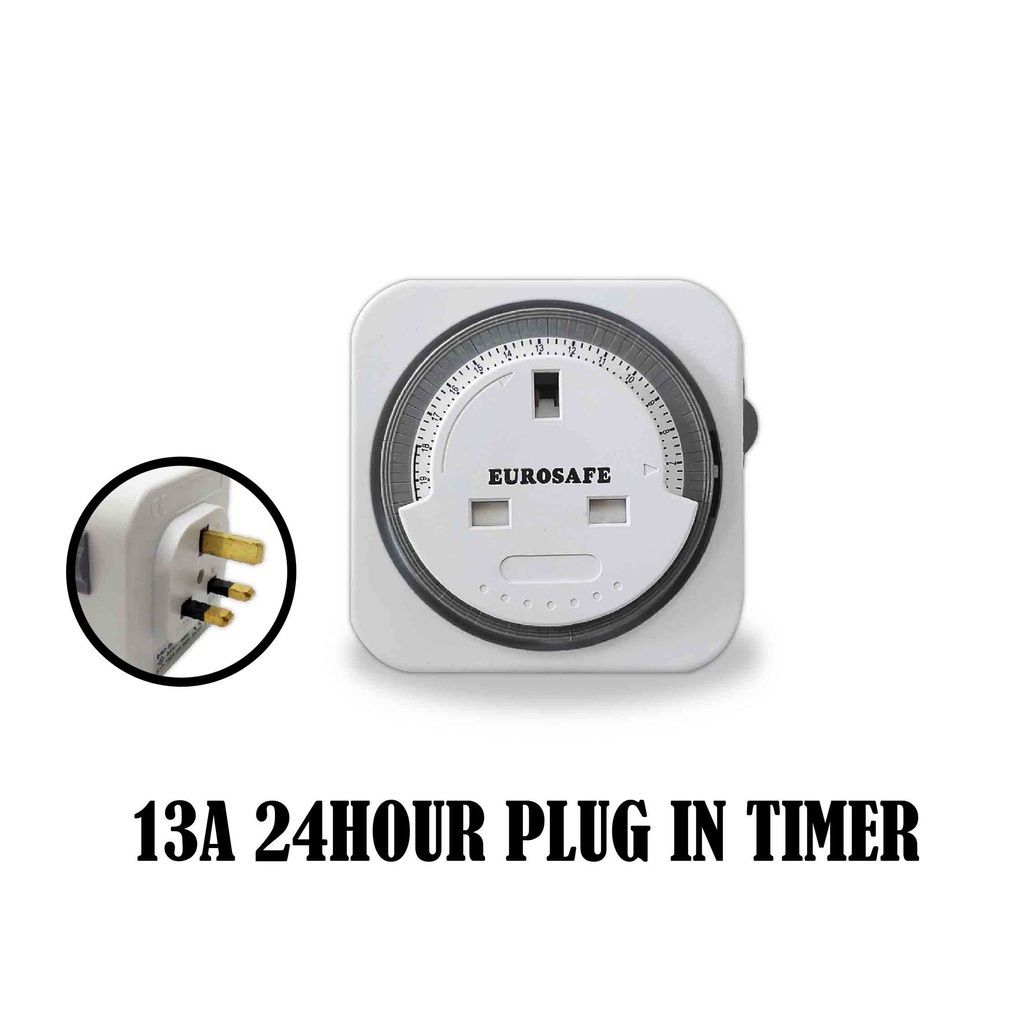 EUROSAFE 13A 24HOUR SEGMENT PLUG IN TIMER SWITCH SOCKET