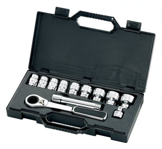 Sata 12PC 1/2”DR PASS THRU® RATCHET SOCKET SET (METRIC)