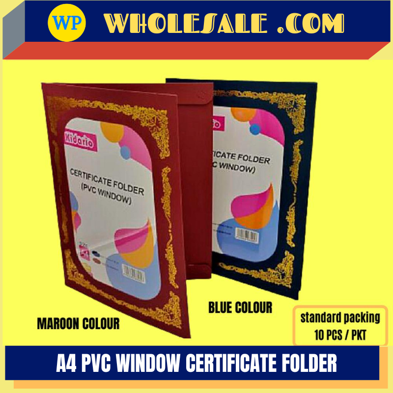 CERTIFICATE FOLDER A4 PVC WINDOW CERTIFICATE FOLDER (MARON)(BLUE) / FILE SIJIL / BEKAS SIJIL