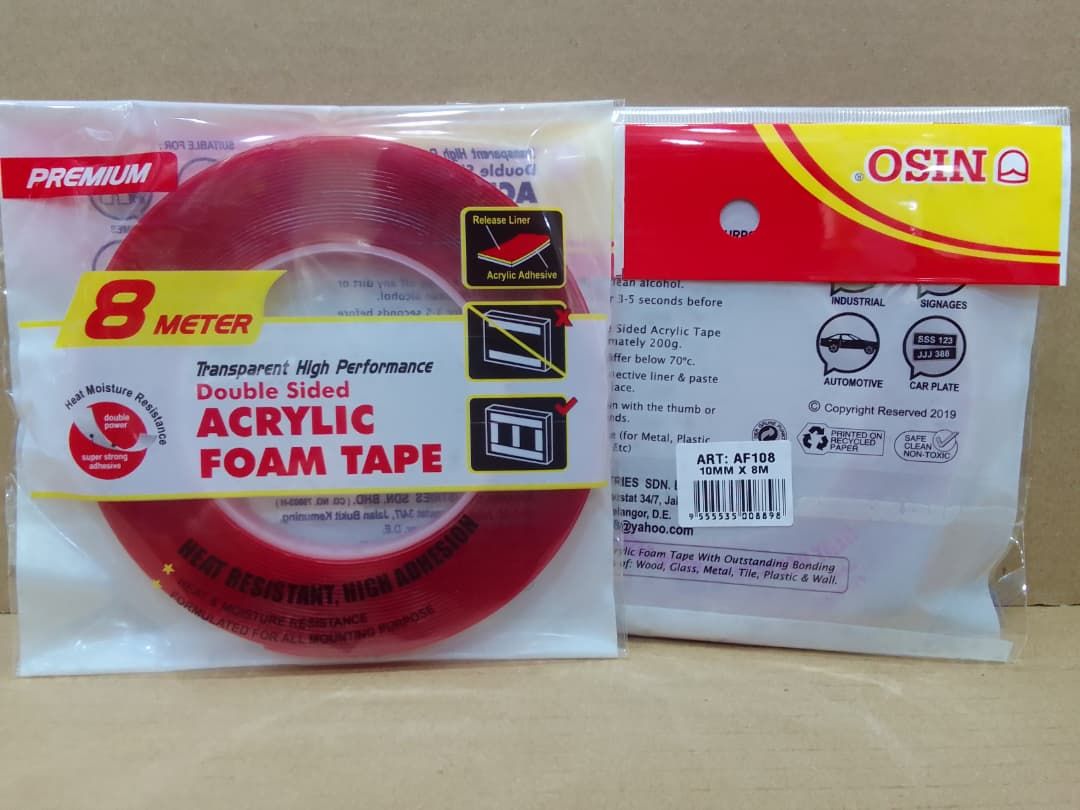 NISO AF108 Acrylic Foam Tape, 10mm x 8m