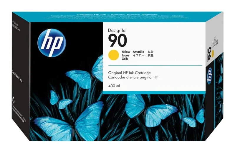 Genuine Malaysia HP Warranty - HP 90 Yellow 400 ml Ink Cartridge